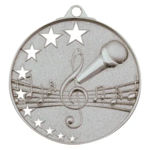 Silver music stars with metal construction