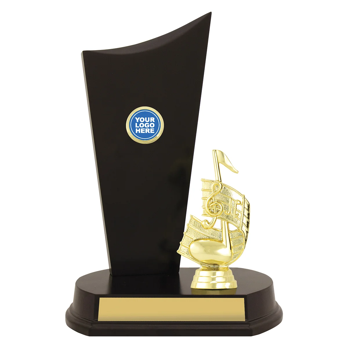 yt8069a-gold Gold music timber crest with plastic / timber construction