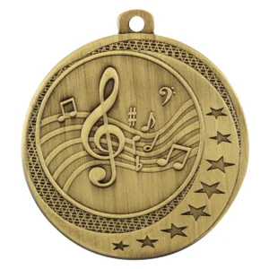 Gold music wayfare with metal construction