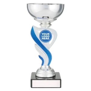 Blue mystic cup with plastic / metal / marble construction