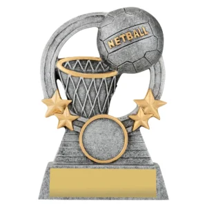 Silver netball comet with resin construction