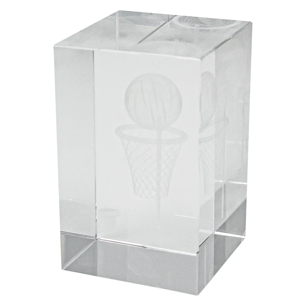 cb891 Netball crystal block award with crystal construction