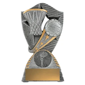 Silver netball gambit with resin construction