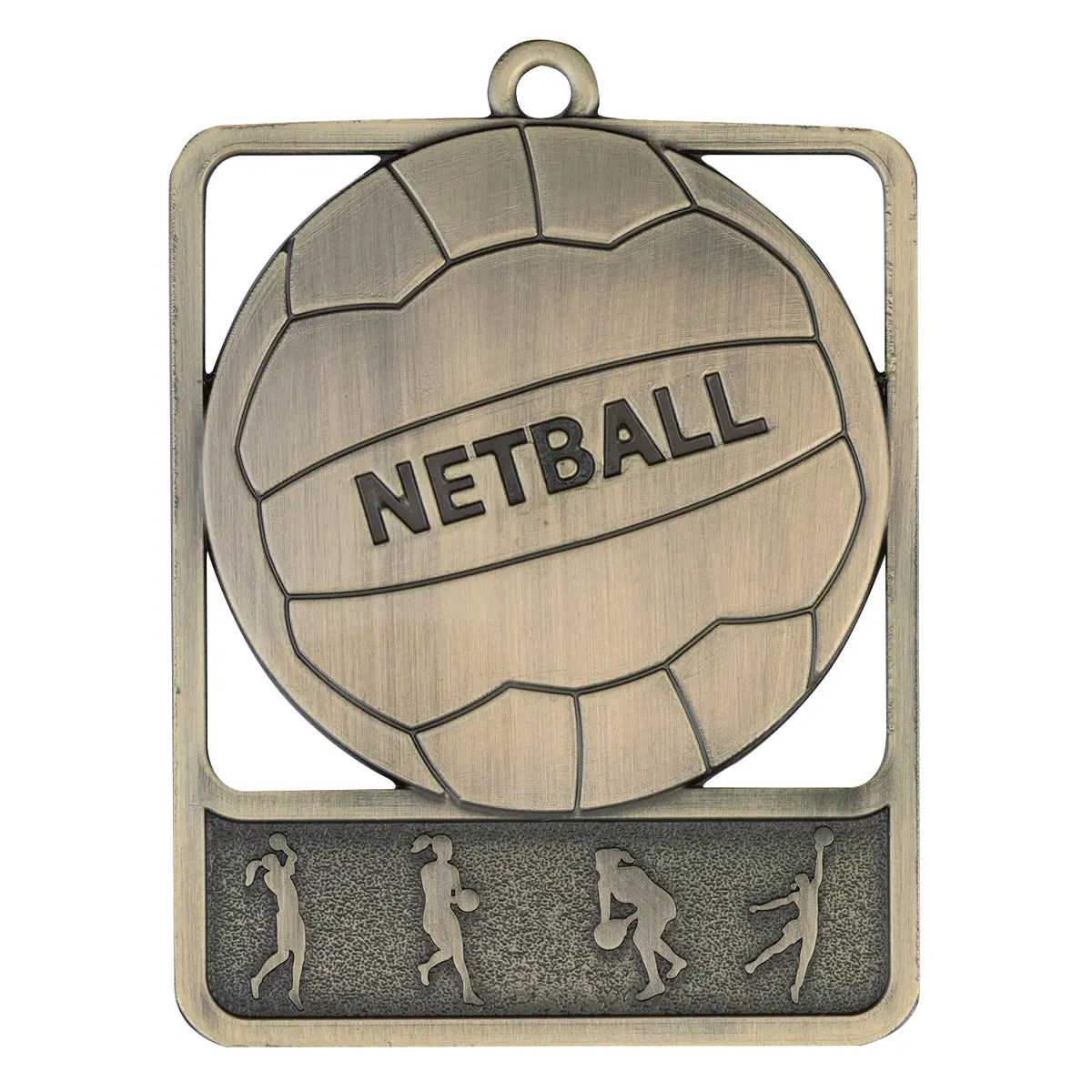 mr911g-gold Gold netball rosetta with metal construction