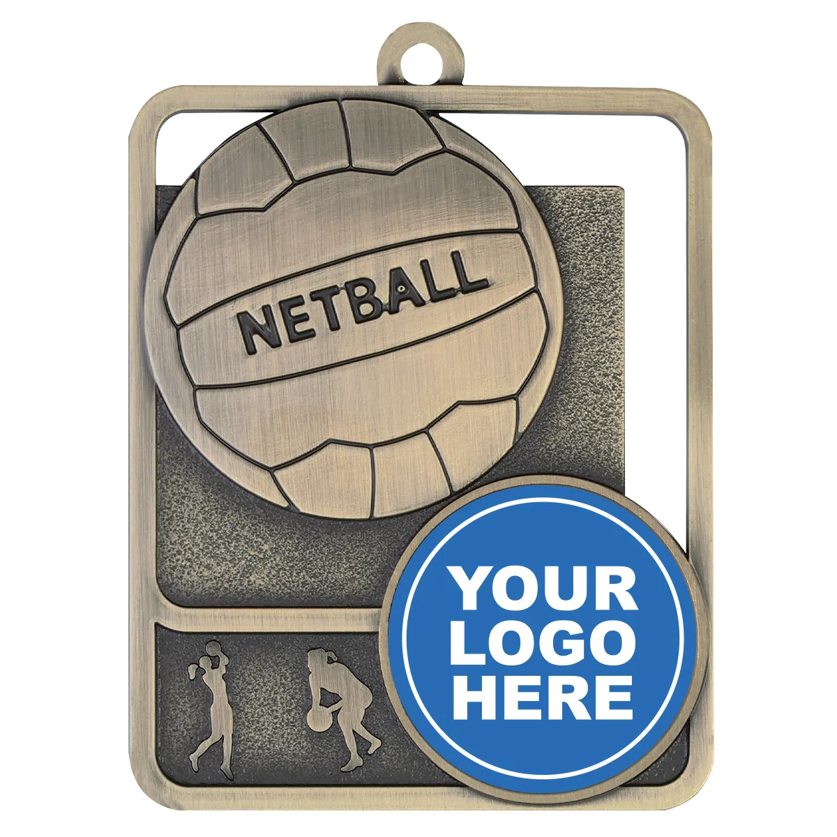mr811g-gold Gold netball rosetta insert with metal construction