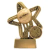 11391a-gold Gold netball stars & stripes with resin construction