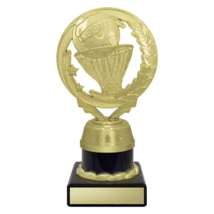 Black netball torch with plastic / marble construction