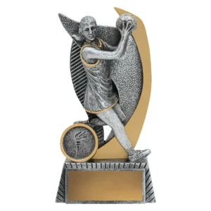 Silver netball warrior with resin construction