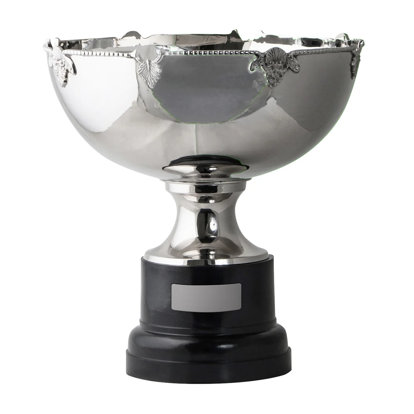 npb-bob290-silver Silver nickel plated cup on base with nickel plated brass construction
