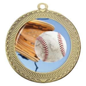 Gold ovation - baseball with metal construction