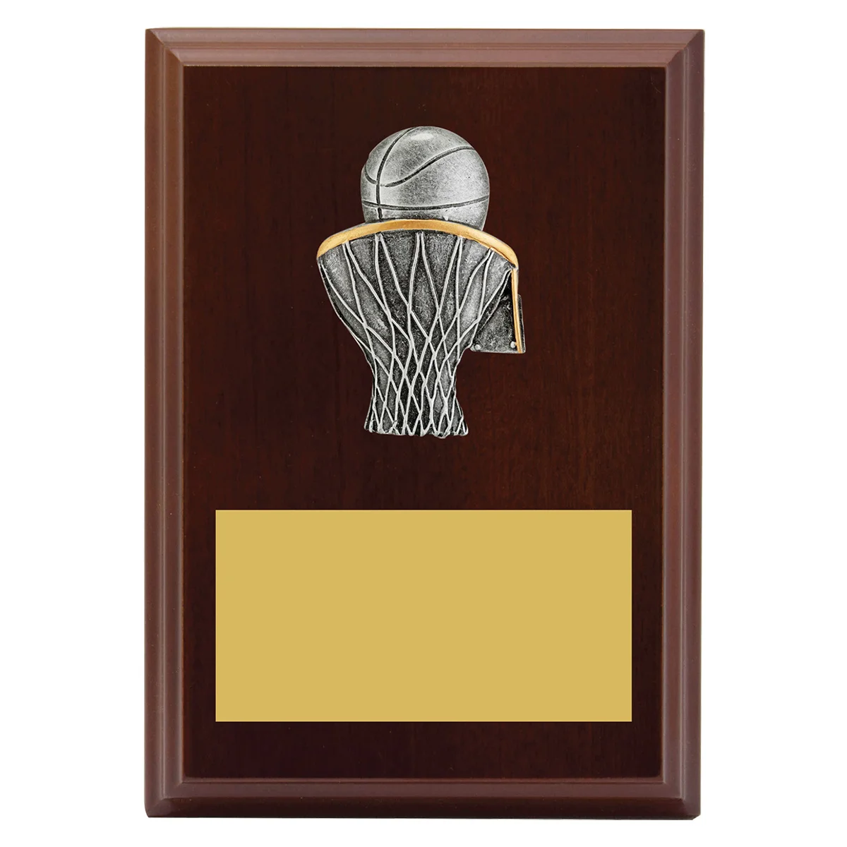 lpf434a-walnut Walnut peak plaque basketball with timber construction