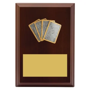 Walnut peak plaque cards with timber construction