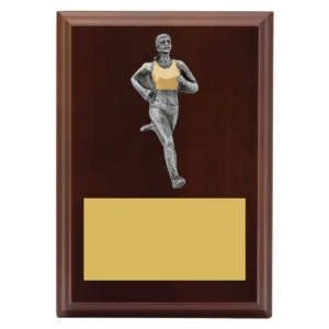 Walnut peak plaque - female with timber construction