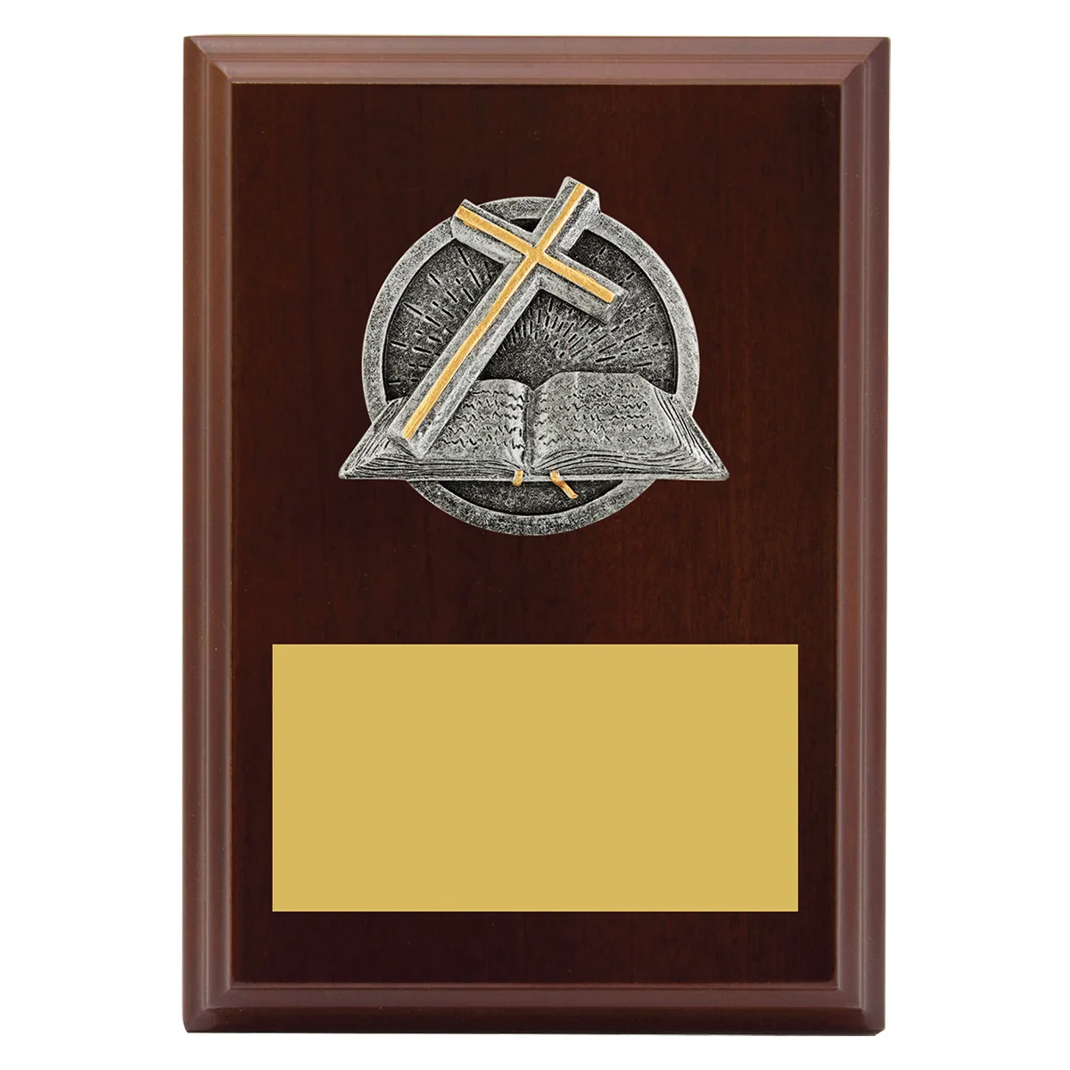 lpf499a-walnut Walnut peak plaque religion with timber construction