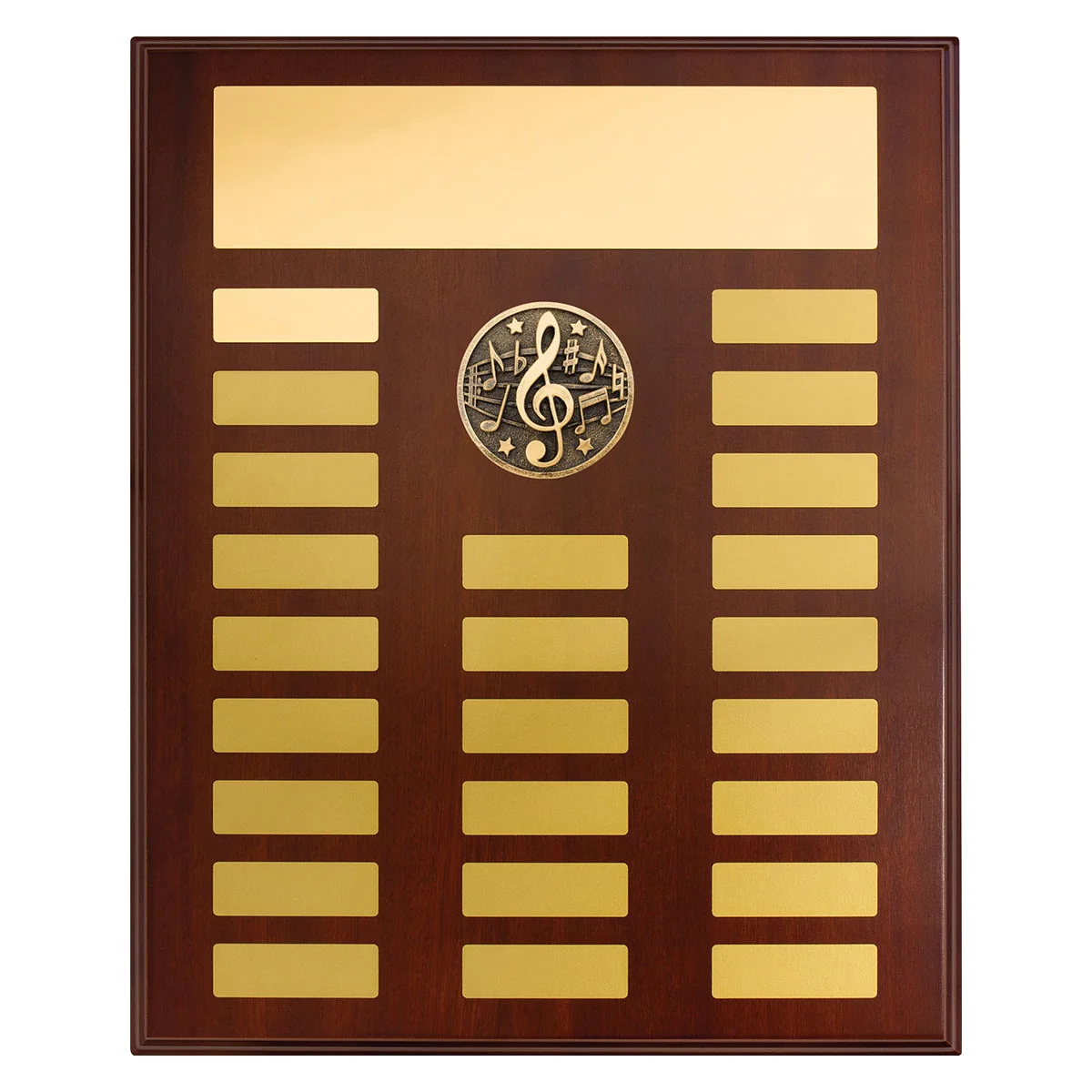 pp05-21-gold Gold perpetual plaque - music with timber construction