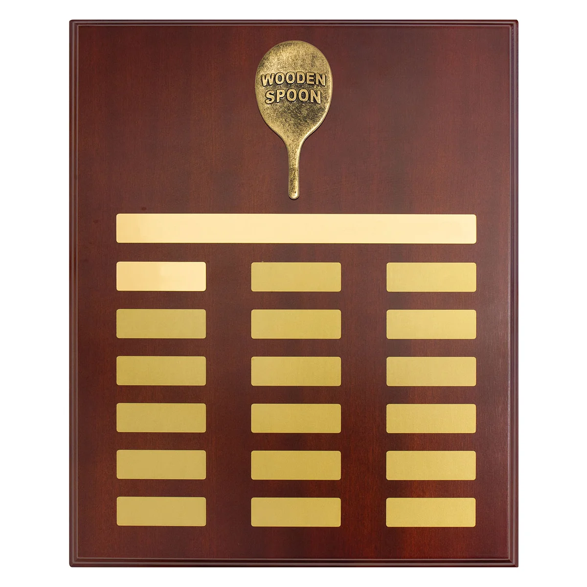 pp01-102-gold Gold perpetual plaque - wooden spoon with timber construction
