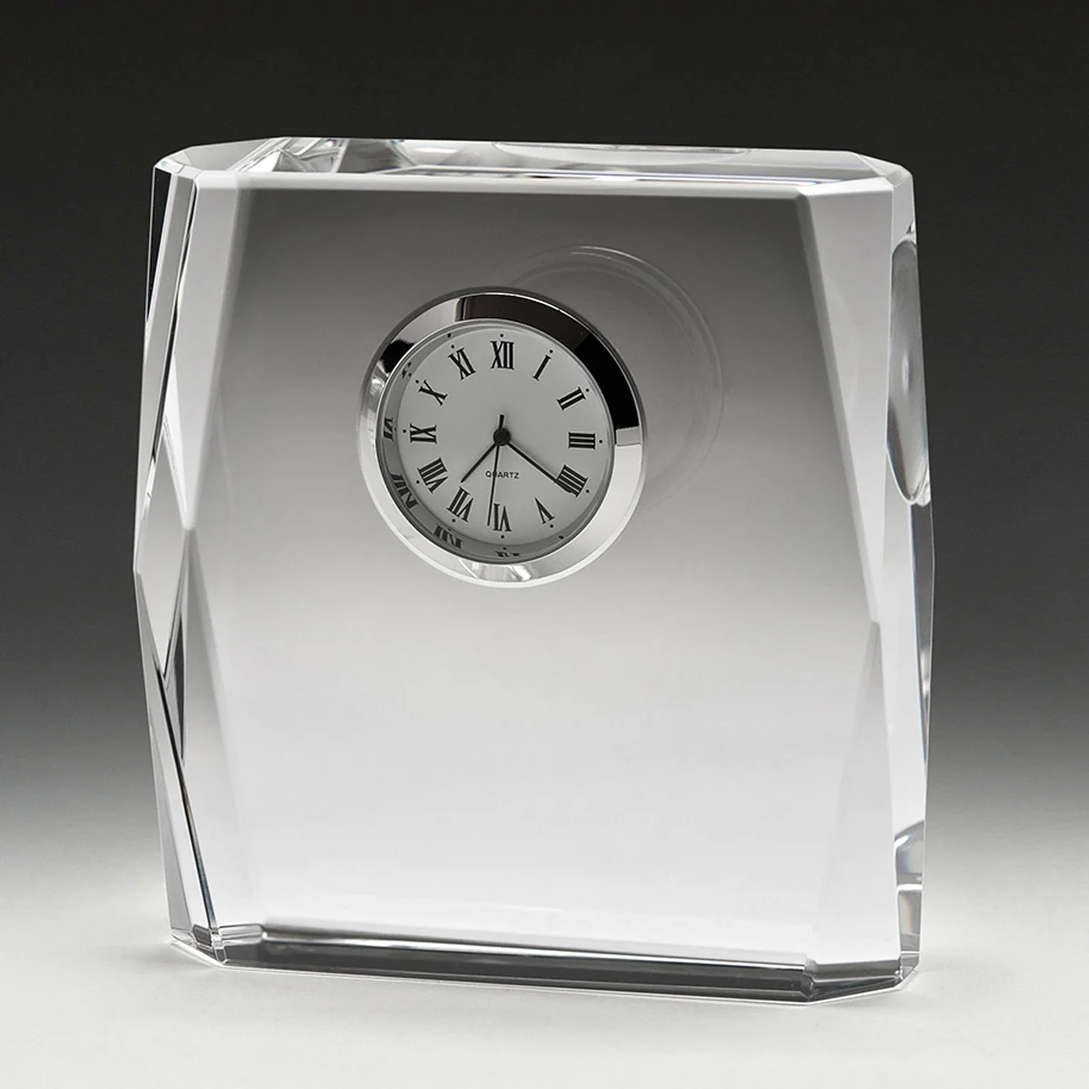 cl3680-grey-bg Piazza crystal clock with crystal construction