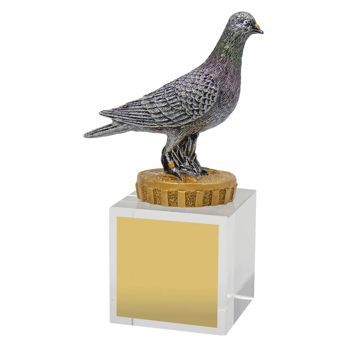 ub05a-silver Silver pigeon budget crystal with crystal construction