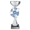 cup178a-blue Blue plumeria cups with plastic / metal / marble construction