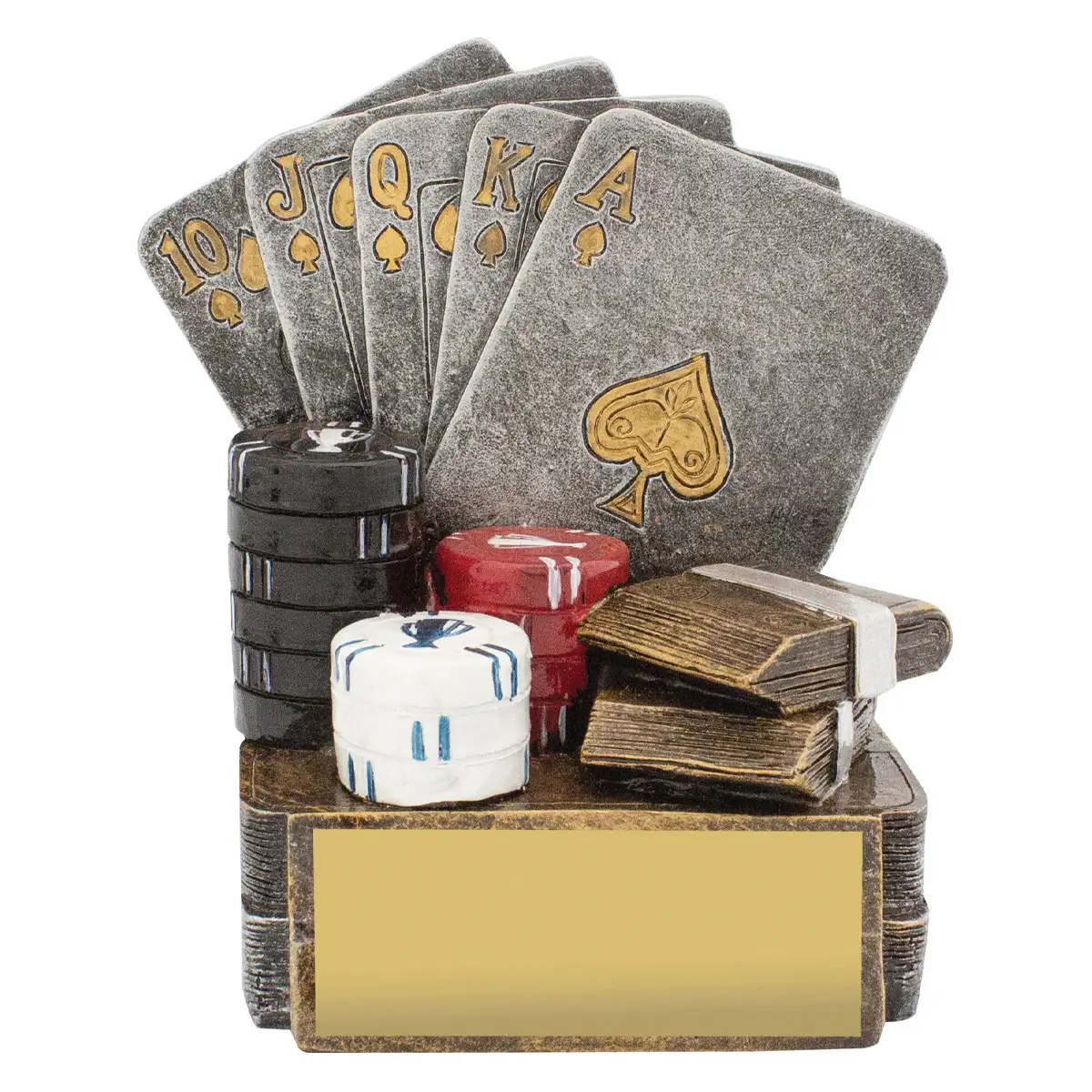15397-silver Silver poker trophy with resin construction
