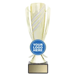 Gold power cups with plastic / marble construction