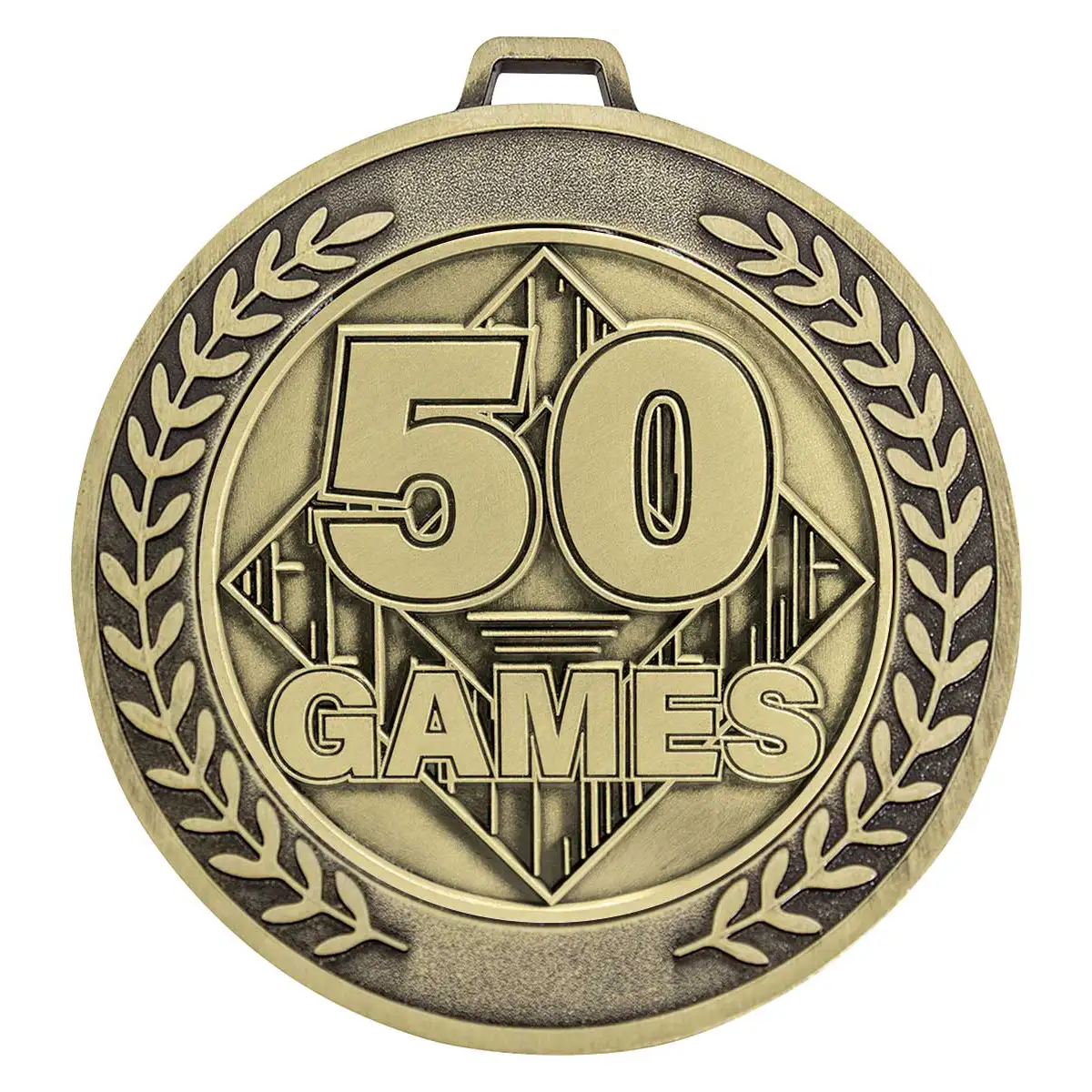Gold prestige medal 50 games with metal construction