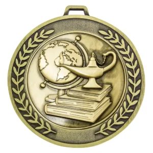 Gold prestige medal academic with metal construction