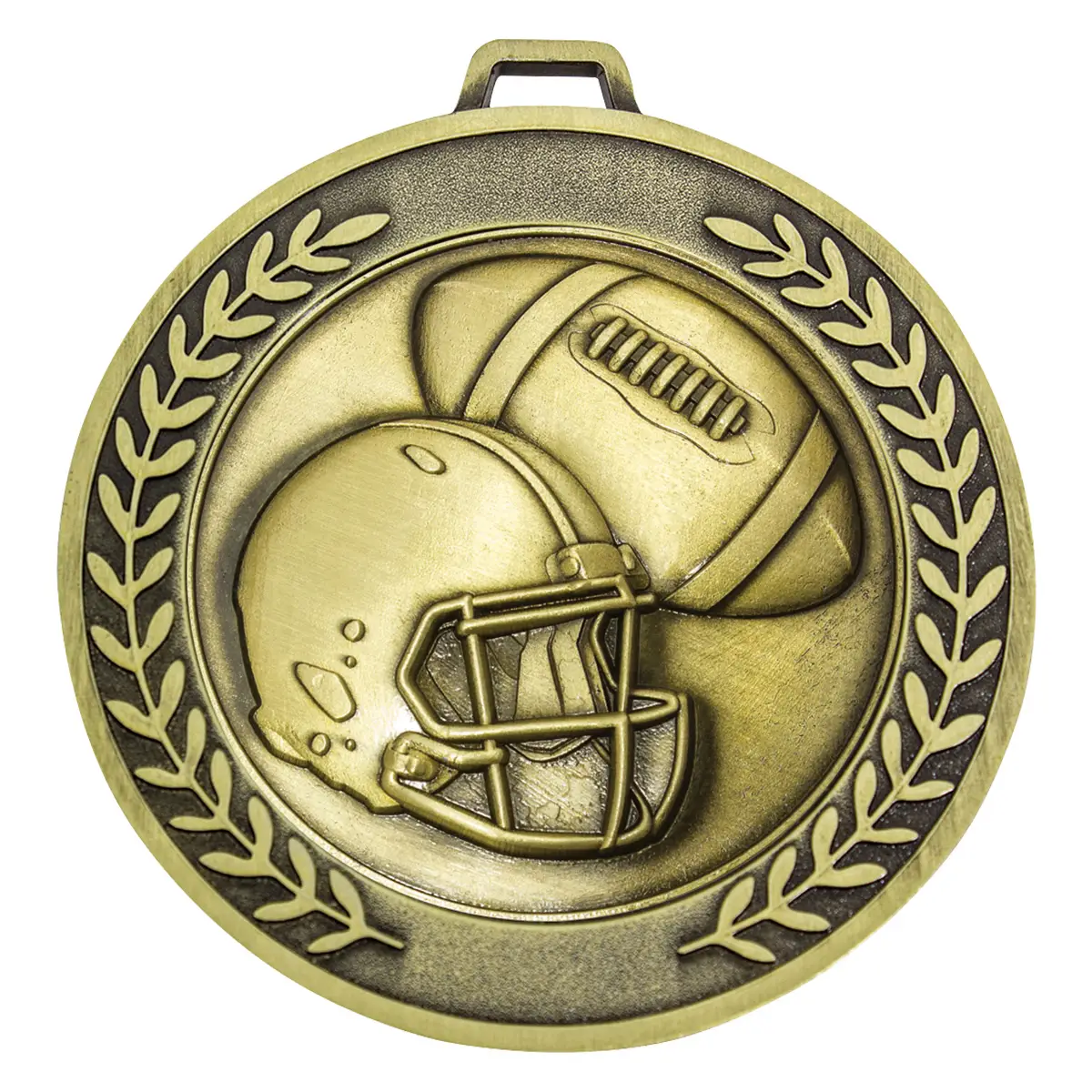 mmj555g-gold Gold prestige medal american football with metal construction