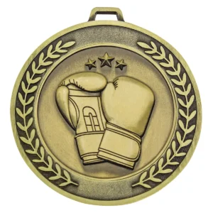 Gold prestige medal boxing with metal construction