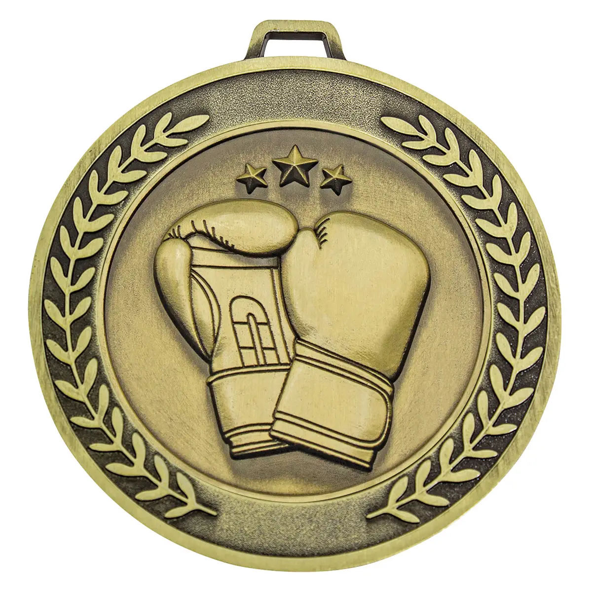 Gold prestige medal boxing with metal construction