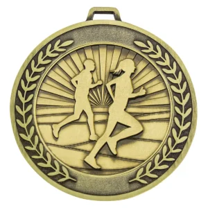 Gold prestige medal cross country with metal construction