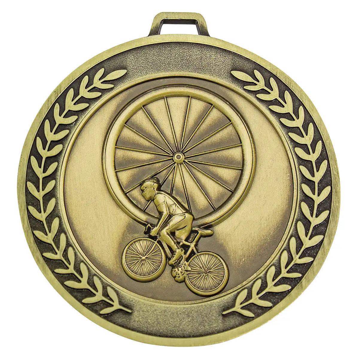 mmj564g-gold Gold prestige medal cycling with metal construction