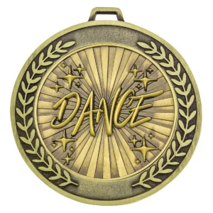 Gold prestige medal dance with metal construction