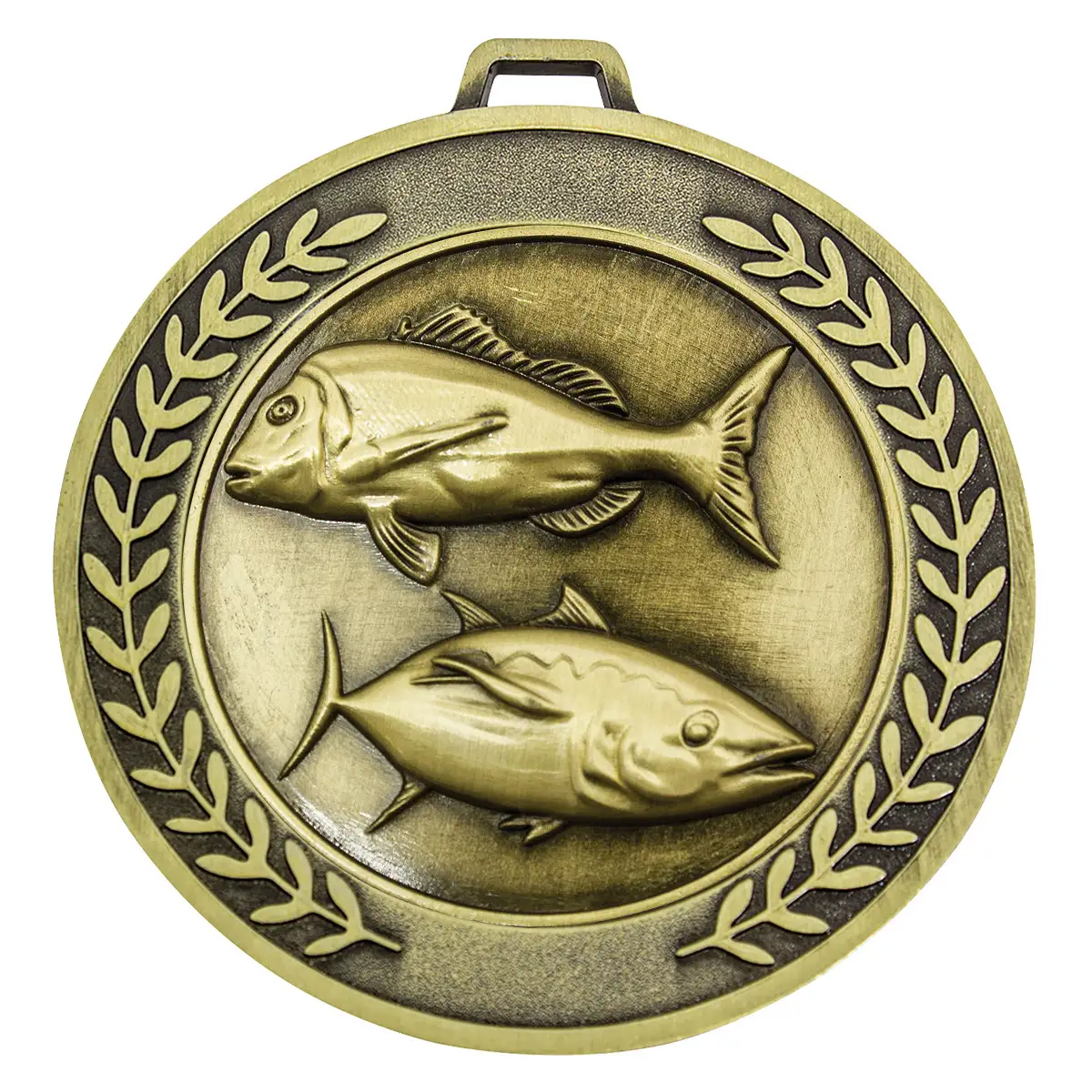 mmj503g-gold Gold prestige medal fishing with metal construction