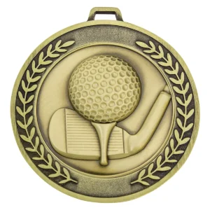 Gold prestige medal golf with metal construction