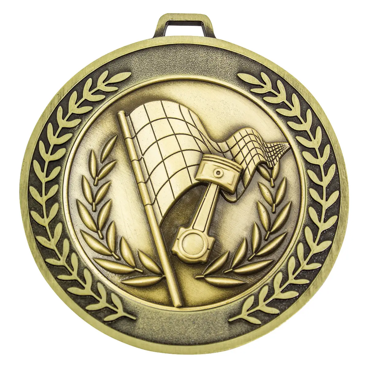 Gold prestige medal motorsport with metal construction
