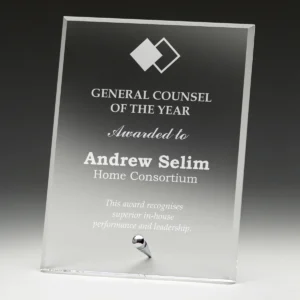 Prestige plaque with acrylic construction