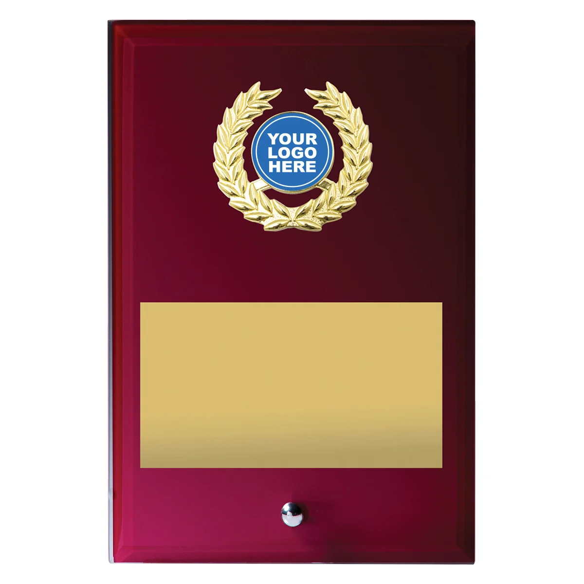 ga06a-red Red red glass plaque with glass construction
