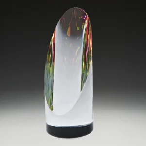 Reflective sphere crystal with crystal construction