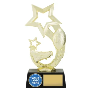 Gold rising star with plastic construction