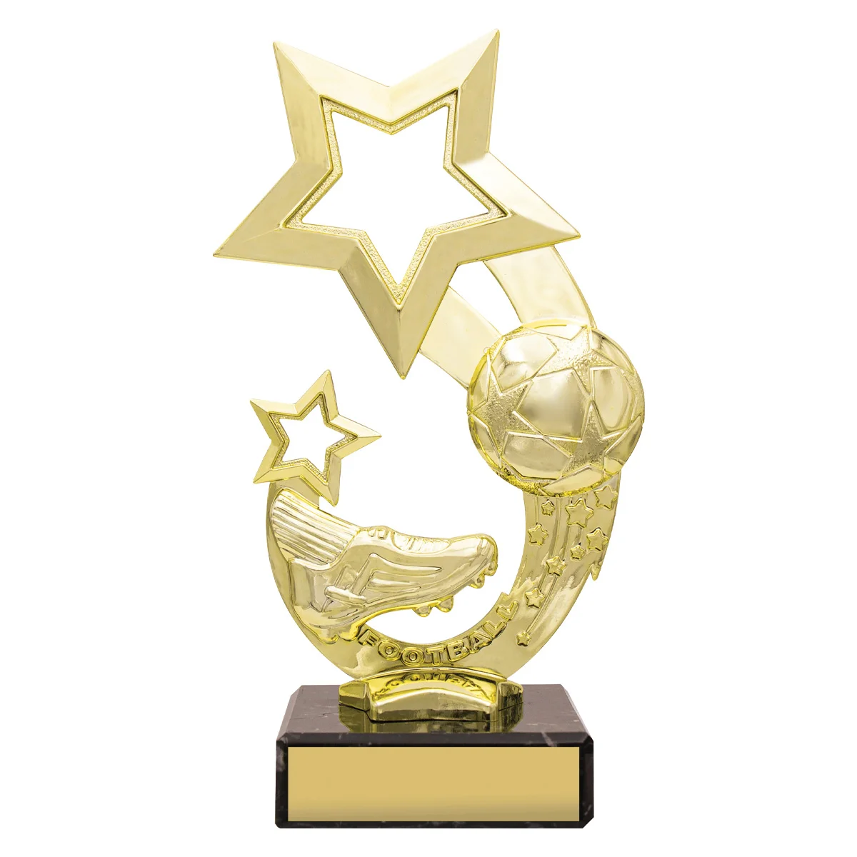 f532-gold Gold rising star with plastic / marble construction