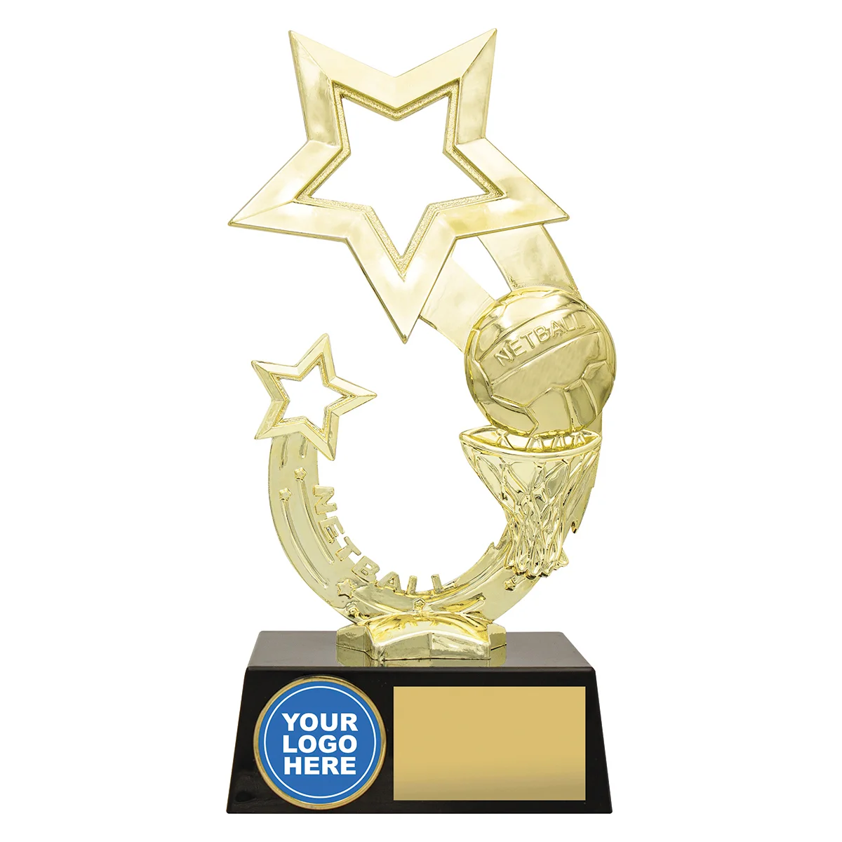 n532-gold Gold rising star with plastic construction