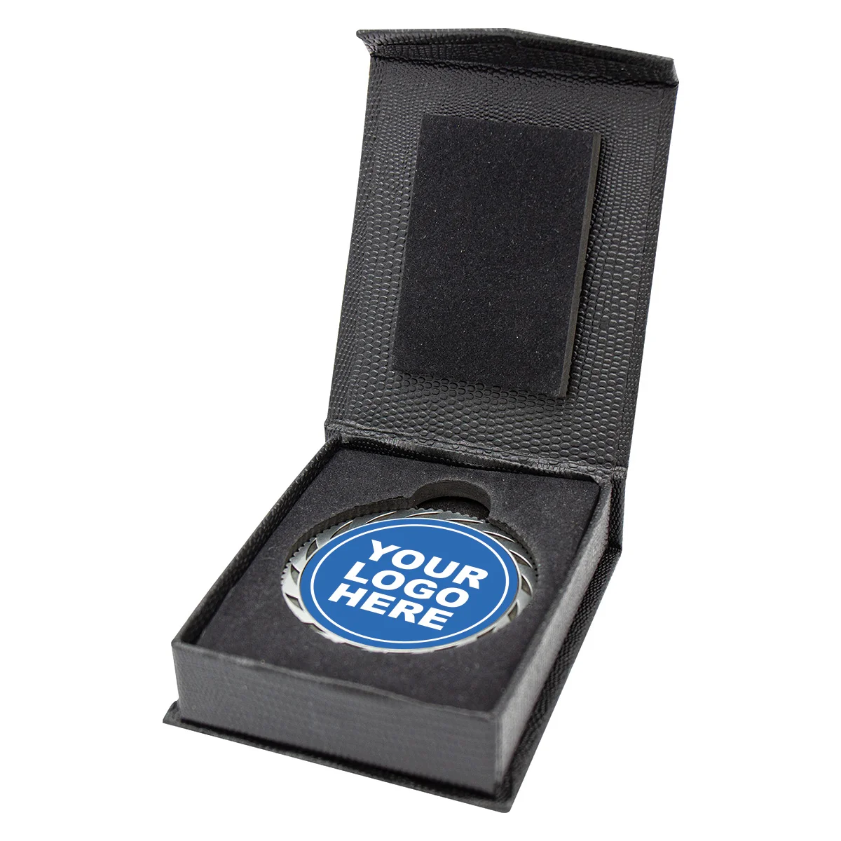mr22h-black Black rocket medal award - silver