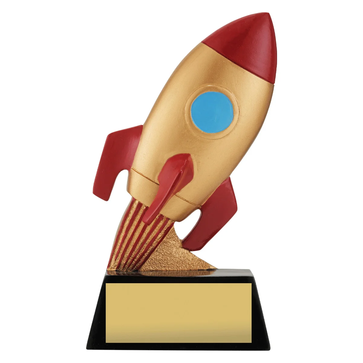 12515-gold Gold rocket ship with resin construction