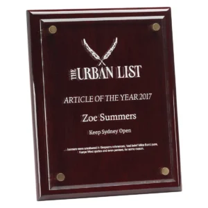 Rosewood rosewood premium floating plaque with acrylic / timber construction