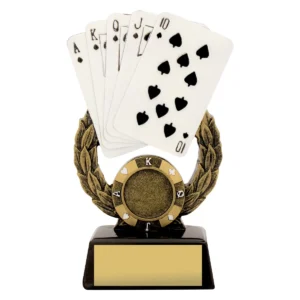 Gold royal flush with resin construction
