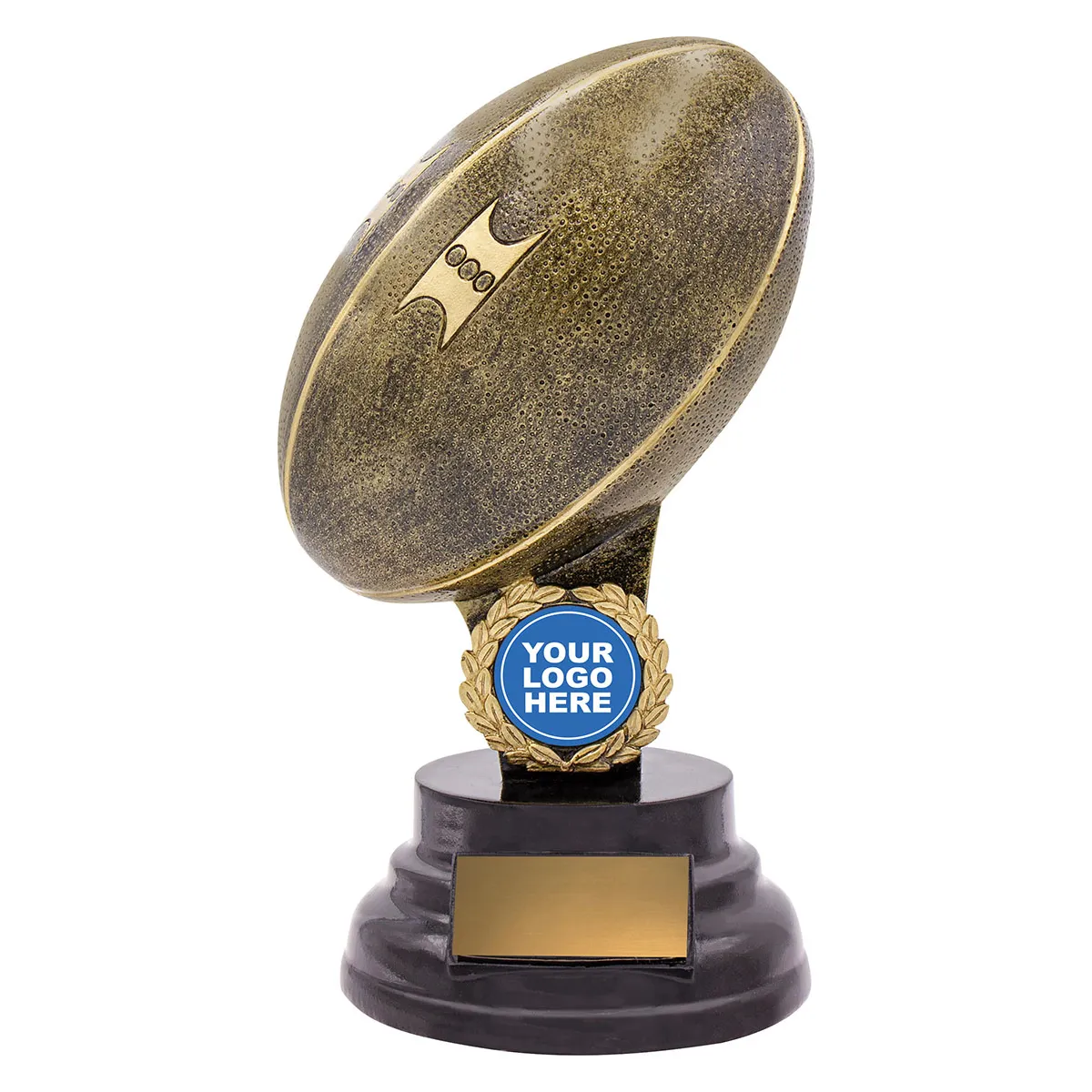 a210a-gold Gold rugby pedestal with resin construction