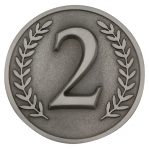 Silver second place prestige with metal construction