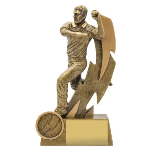 Gold shazam bowler with resin construction