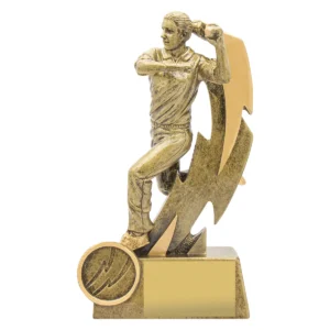 Gold shazam bowling - female with resin construction